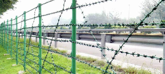 PVC Coated Barbed Wire Fence